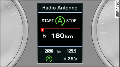 Cuadro de instrumentos: Motor parado (fase Stop)